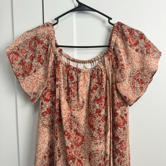 Madewell Silk Cold Shoulder Women's Dress in Watercolor Paisley Print Size Med - Picture 10 of 10